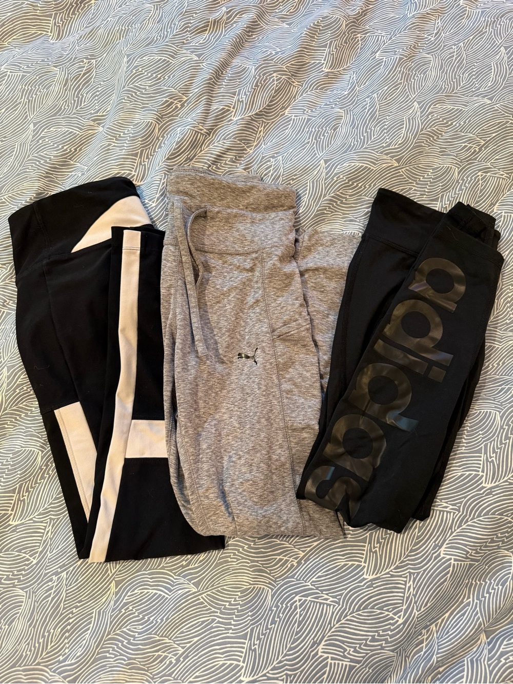 Puma and Adidas Athletic Bottoms Trio Leggings